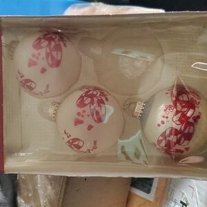 HOLIDAY TIME CANDY GLASS ORNAMENTS